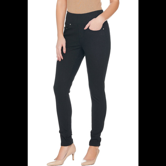 Belle by Kim Gravel Flexibelle Pull On Knit Jeggings Black - Regular - Picture 1 of 2